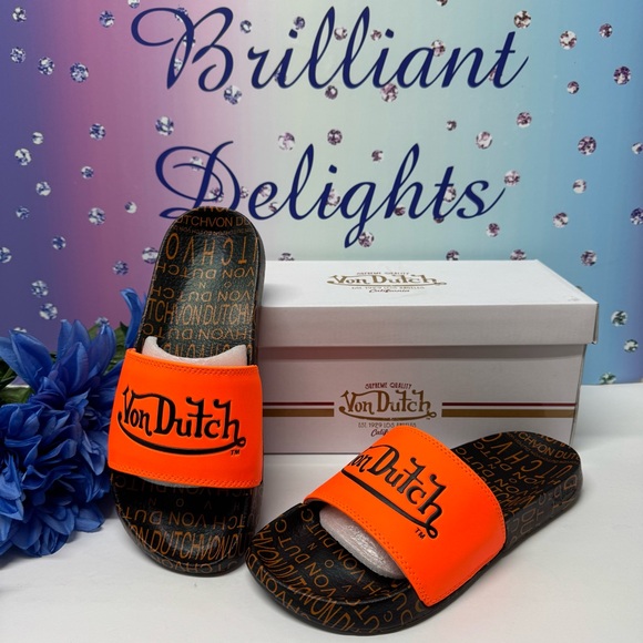 🧡VON DUTCH UNISEX LOGO SLIDES - Picture 1 of 7